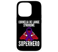 Custodia per iPhone 14 Pro Cornelia De Lange Syndrome Superhero Warrior Nastro Viola