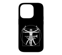 Custodia per iPhone 14 Pro Cornet Marching Band Da Vinci Trombettista Vintage