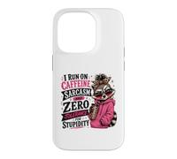Custodia per iPhone 14 Pro Corro sul sarcasmo della caffeina e tolleranza zero per la stupidità