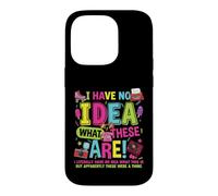 Custodia per iPhone 14 Pro Costume da festa a tema anni '80 con scritta "I Have No Idea What These Are