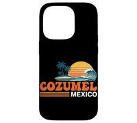 Custodia per iPhone 14 Pro Cozumel Messico Vintage Sunset Island