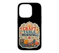 Custodia per iPhone 14 Pro Craft Table Morning cucito filato hobby