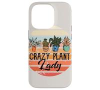 Custodia per iPhone 14 Pro Crazy Plant Lady Retro Tramonto Pianta D'appartamento Giardiniere Boho