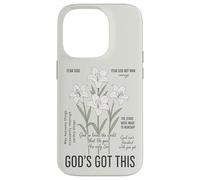Custodia per iPhone 14 Pro Cristiana Fede Bibbia Verso Dio Messaggio Lily Flowers