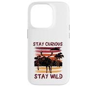 Custodia per iPhone 14 Pro Curious Stay Wild Deer Sunset Nature Lover Outdoor Vintage