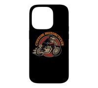 Custodia per iPhone 14 Pro "Custom Motorcycles" Retro Biker Lowbrow Wolf Rockabilly 50s
