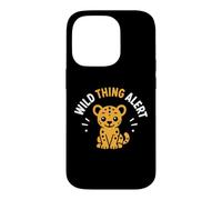 Custodia per iPhone 14 Pro Cute Animal Leopard quote Funny Wild Thing Alert