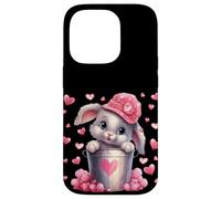Custodia per iPhone 14 Pro Cute Bunny In Valentines Basket Hearts For Rabbit Mom