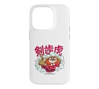 Custodia per iPhone 14 Pro Cute Chubby Tiger Ramen Noodle Bowl Japanese Foodie Lover