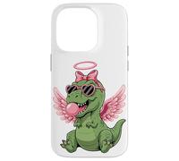 Custodia per iPhone 14 Pro Cute Dinosaur Angel Valentine's Day Gum Love