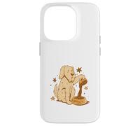 Custodia per iPhone 14 Pro Cute Dog Coffee Lover Funny Caffeine Design