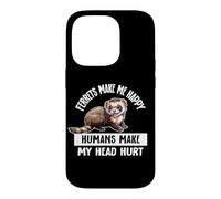 Custodia per iPhone 14 Pro Cute Kids Womens Mens Lover Pet Ferrets Make Me Happy