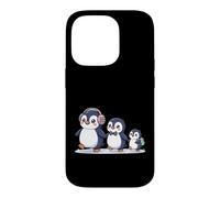 Custodia per iPhone 14 Pro Cute Penguin Family Walking Winter Cartoon