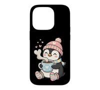 Custodia per iPhone 14 Pro Cute Penguin Hot Cocoa Winter Beanie Scarf Socks
