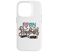 Custodia per iPhone 14 Pro Cute Teacher Leopard Decor For Women I Love My Students