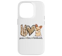 Custodia per iPhone 14 Pro Cute Womens Girls Kawaii Peace Love Lionhead Rabbit Lover