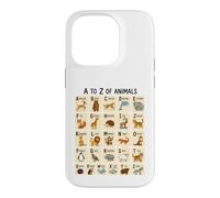 Custodia per iPhone 14 Pro Dalla A alla Z per imparare l'alfabeto degli animali per bambini e amanti degli animali
