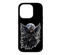 Custodia per iPhone 14 Pro Dark Gothic Angel Wings Moon Fantasy Art Aesthetic