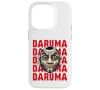 Custodia per iPhone 14 Pro Daruma Maschera Rossa Testo Art Ripeti Espressione Grass