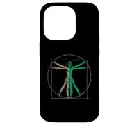 Custodia per iPhone 14 Pro DaVinci Vitruvian Uomo con UFO UAP Alien Science Design
