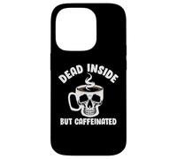 Custodia per iPhone 14 Pro Dead Inside But Caffeinated Skeleton Coffee Lover Baristas
