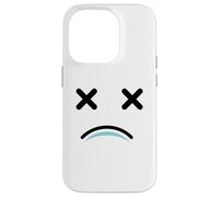 Custodia per iPhone 14 Pro Dead Tired Face - Funny Cartoon White/Blue