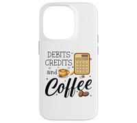 Custodia per iPhone 14 Pro Debits Credits & Coffee Cup Funny Accountant It's Tax Season