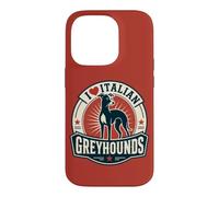 Custodia per iPhone 14 Pro Design in stile vintage per amanti dei cani levrieri italiani