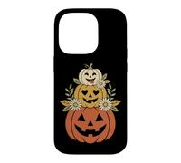 Custodia per iPhone 14 Pro Design vintage a forma di zucca con margherite anni '70
