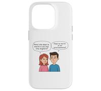 Custodia per iPhone 14 Pro Dialogo Ironico sulla Vita Dopo la Morte, Grafica Divertente