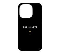 Custodia per iPhone 14 Pro Dio è amore Giovanni 4:8 Citazione cristiana Croce di Gesù