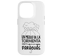 Custodia per iPhone 14 Pro Dios es mi paraguas en medio de la tormenta