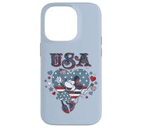 Custodia per iPhone 14 Pro Disney Minnie Mouse with American Flags USA 4th of July