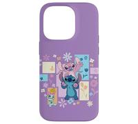 Custodia per iPhone 14 Pro Disney Stitch & Angel Spring Easter Friendly Flower Faces