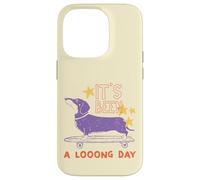 Custodia per iPhone 14 Pro Divertente Citazione Cane Skateboard Dopo Una LUNGA Giornata