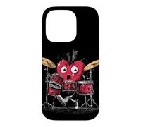 Custodia per iPhone 14 Pro Divertente costume a forma di cuore per gli amanti dei ritmi e della batteria