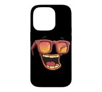 Custodia per iPhone 14 Pro Divertente costume emblema occhiali con una grande risata