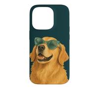 Custodia per iPhone 14 Pro Divertente Golden Retriever Occhiali da sole per amanti dei cani