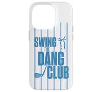 Custodia per iPhone 14 Pro Divertente Golf Swing the Dang Club Blu Golf Mom