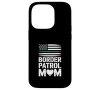 Custodia per iPhone 14 Pro Divertente mamma della pattuglia di frontiera che dice il cuore della bandiera americana
