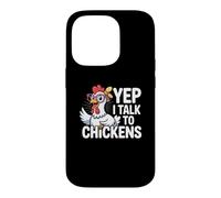 Custodia per iPhone 14 Pro Divertente Sì, parlo con i polli Crazy Hen Farmer Livestock Meme