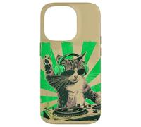 Custodia per iPhone 14 Pro DJ Cat Disco Funny Sound Tech Headphone Techno Music