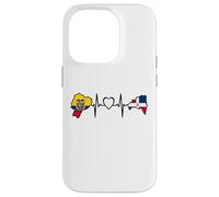 Custodia per iPhone 14 Pro Dominican Ecuadorian Heartbeat Ecuador Flag Heritage