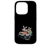 Custodia per iPhone 14 Pro Easter Bunny e T-Rex Monster Truck Funny Boys Digger