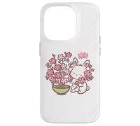 Custodia per iPhone 14 Pro Easter Bunny Pink Sakura Flower Cute Japanese Cherry Blossom