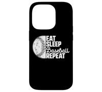 Custodia per iPhone 14 Pro Eat Sleep Baseball Repeat Softball Catcher Batter Baseballer