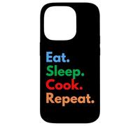 Custodia per iPhone 14 Pro Eat Sleep Cook Repeat per chef, studenti di cucina e amanti