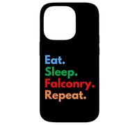 Custodia per iPhone 14 Pro Eat Sleep Falconry Repeat per falconieri e amanti dei falchi