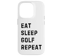 Custodia per iPhone 14 Pro Eat Sleep Golf Repeat: Funny Design for Avid Golfers