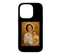 Custodia per iPhone 14 Pro Elegante Icona Cattolica di Santa Gianna Beretta Molla